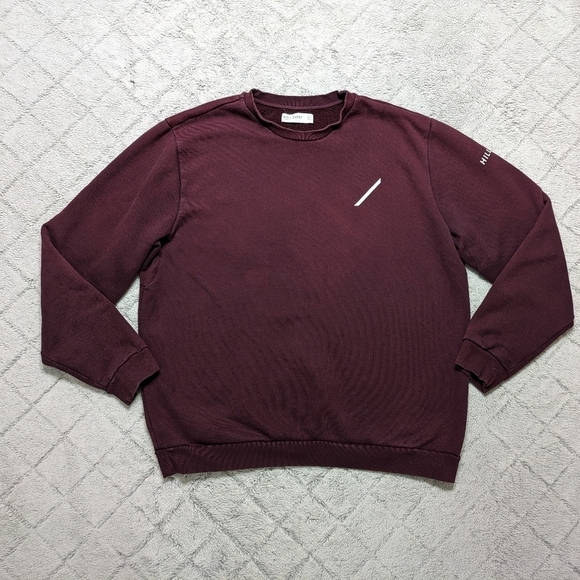 Hill City Sweatshirt Mens Large Purple Burgundy Heavyweight Graphic Fleece Crew - Picture 1 of 9